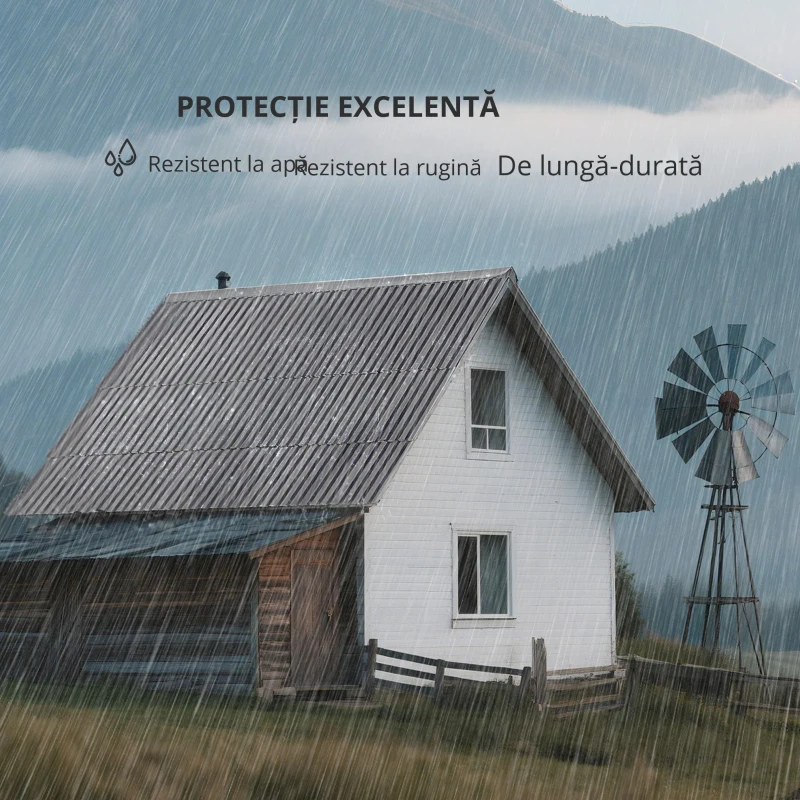 Outsunny Lot de 12 panouri din oțel galvanizat Rezistente la Intemperii, gri deschis, dim. unui panou 129L x 45l cm