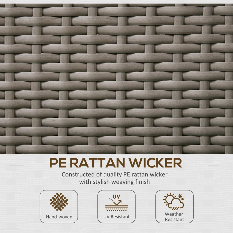 Outsunny Donica z kratką, odporna na warunki atmosferyczne, polirattan, 103 x 29 x 103 cm, szary