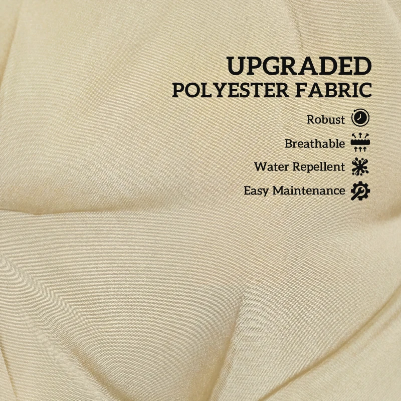 Outsunny Wodoodporne poduszki na krzesła z oparciem i paskami do użytku wewnętrznego i zewnętrznego, beżowe