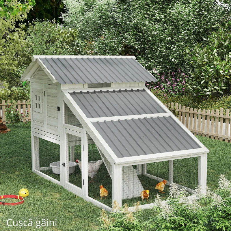 Outsunny Lot de 12 panouri din oțel galvanizat Rezistente la Intemperii, gri deschis, dim. unui panou 129L x 45l cm