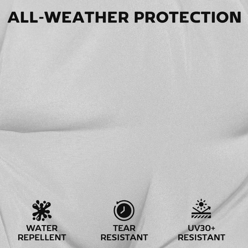 Outsunny Sun Lounger Cushions Only, Garden Lounge Chair Cushions Set of 2, Sunbed Replacement Pads with 4 Ties, Light Grey