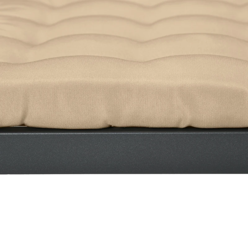 Outsunny Conjunto de 6 Almofadas para Cadeiras de Jantar 40x40 cm 6 peças Almofadas para Cadeiras de Jardim Acolchoadas com Fitas Cáqui