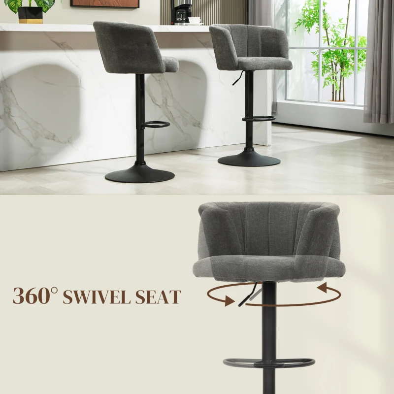 HOMCOM 2x Hoker barowy, obrotowy, z podnóżkiem, styl bistro