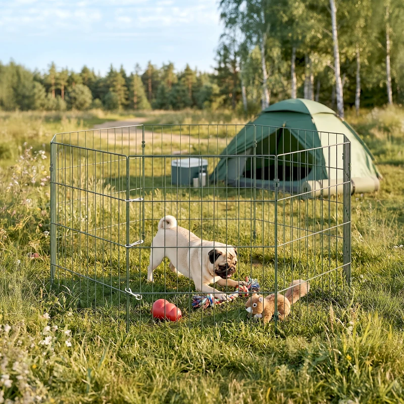 PawHut 8 Panel Pet Playpen for Small Dogs Indoor Outdoor 60 cm Height