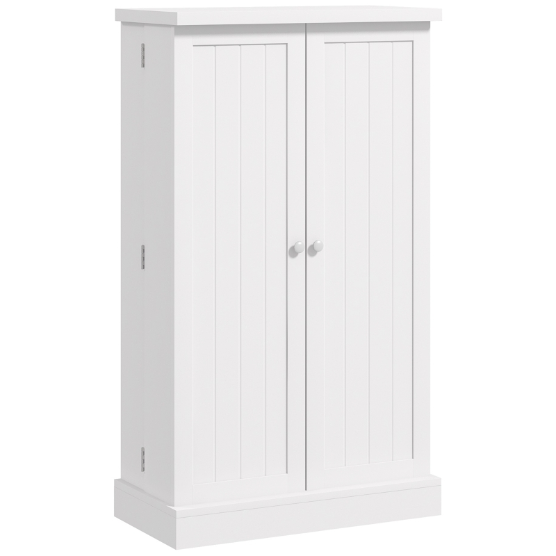 HOMCOM Armario Despensa Cocina con 2 Puertas 16 Estantes Alacena Moderna con Estantes Ajustables 60x30x104 cm Blanco