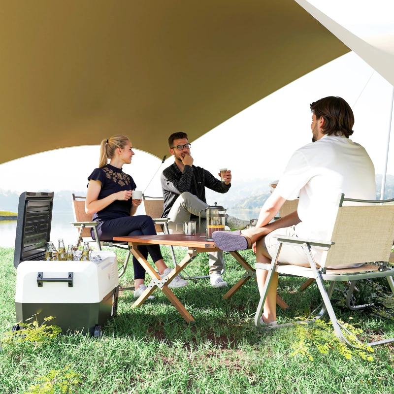 HOMCOM Glacière électrique portable pour voiture avec 2 zones contenance 30,5 L, lumière LED, jusqu'à -20°C