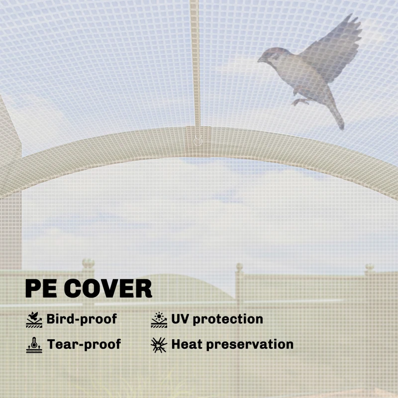 Outsunny Szklarnia z kopułowym dachem, składana foliowa szklarnia 200 x 80 x 164 cm Zielona