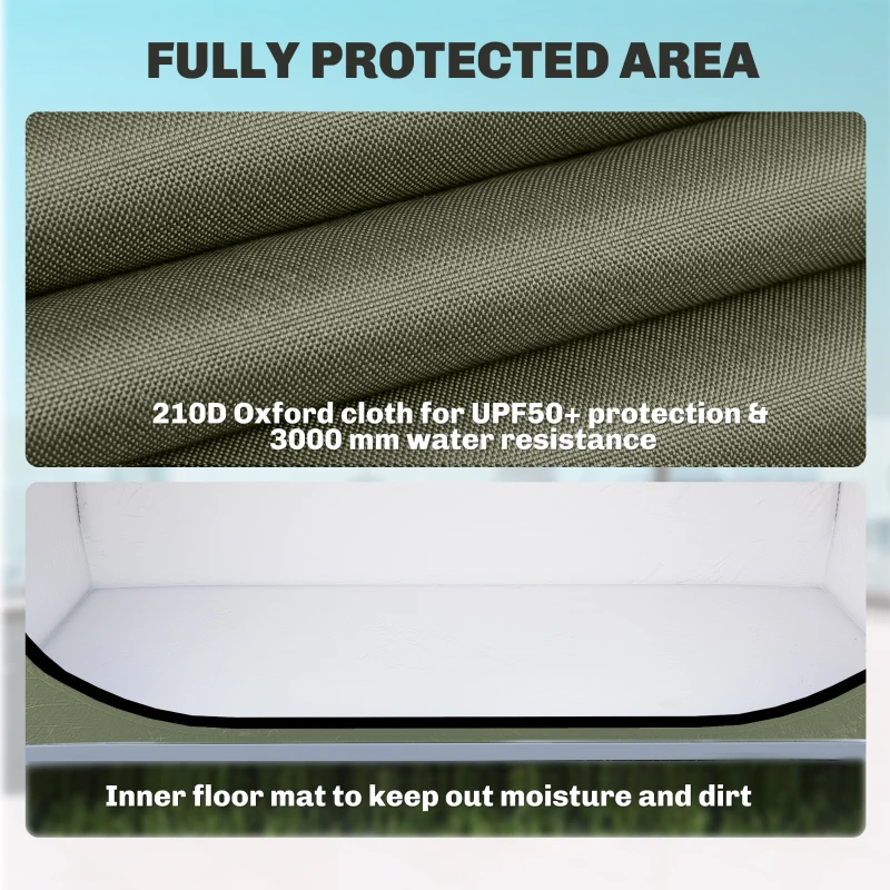 Outsunny Namiot na rowery dla 2 rowerów, garaż rowerowy z wentylacją, UPF50+, wodoodporny, tkanina Oxford 210D, 200 x 80 x 170 cm