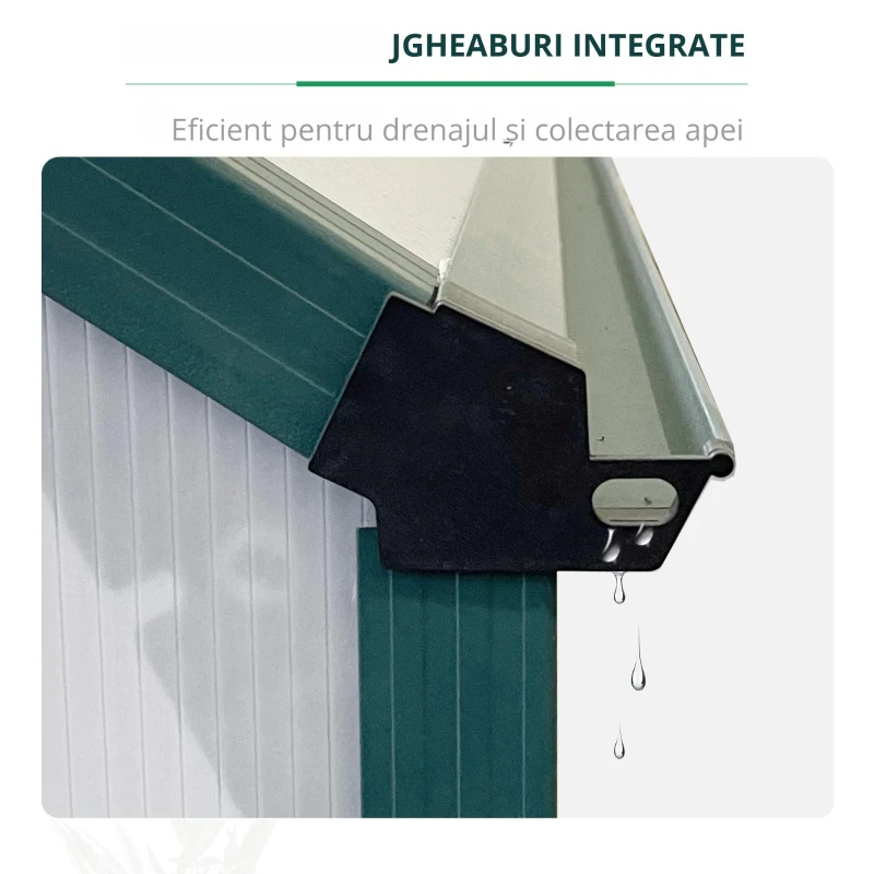 Outsunny Sera Walk-In Aluminiu & Policarbonat – Ventilatie si Jgheab
