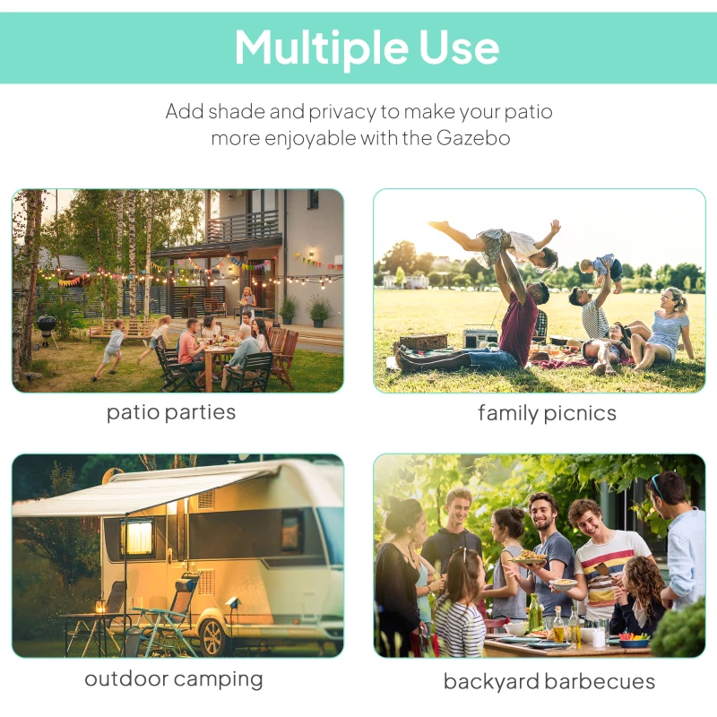 Outsunny Pawilon z Regulowanym Zadaszeniem Wodoodporny 3x2,5m Ciemnoszary