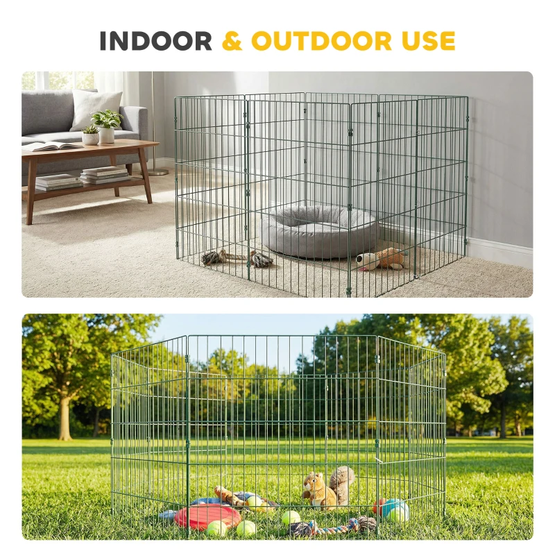 PawHut 8 Panel Pet Playpen for Medium Dogs Indoor Outdoor 80 cm Height