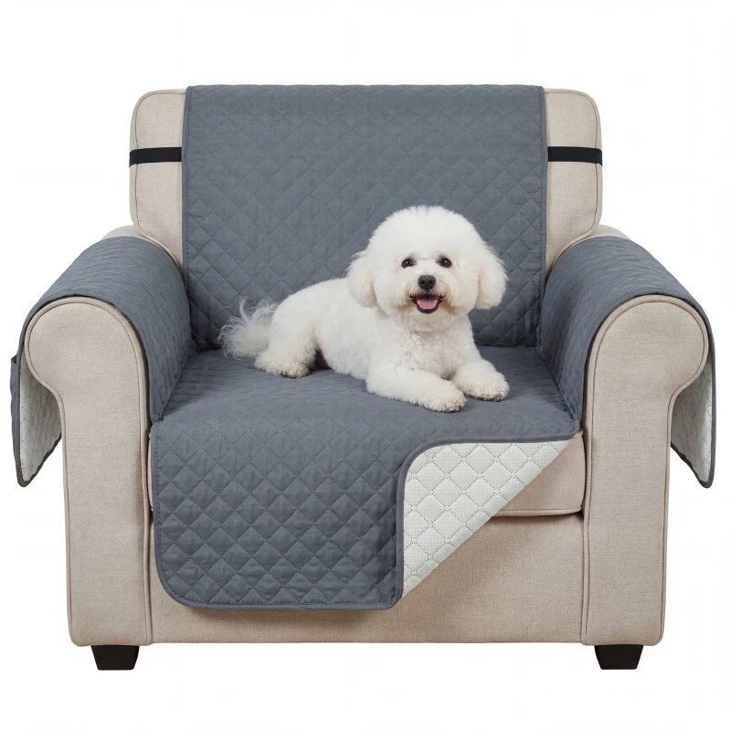 PawHut Waterproof Sofa Cover, Soft Couch Cover for Dogs Cats Pets, Non Slip Sofa Slipcoevr with Elastic Straps