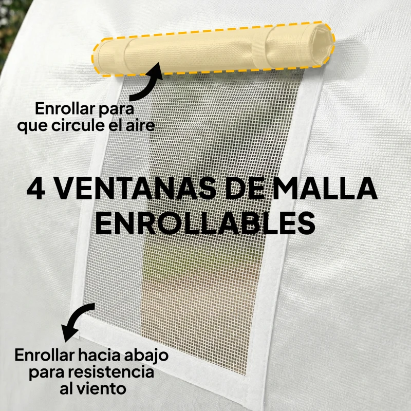 Outsunny Garaje Exterior para Coche 3x6 m Impermeable con Tejido PE Resistente Marco de Metal Galvanizado UPF 30+ Blanco