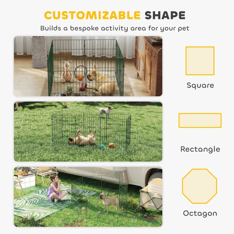 PawHut 8 Panel Pet Playpen for Small Dogs Indoor Outdoor 60 cm Height