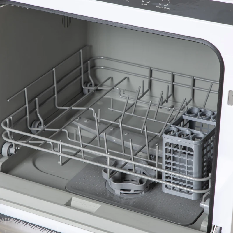 HOMCOM Six-Programme Countertop Dishwasher - White