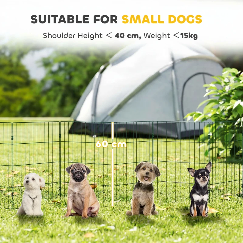 PawHut 8 Panel Pet Playpen for Small Dogs Indoor Outdoor 60 cm Height