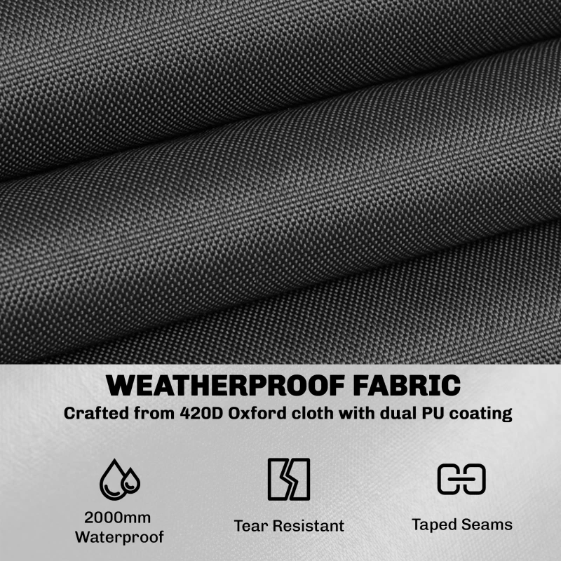 Outsunny Round Garden Furniture Cover, Waterproof Garden Table Cover, 420D Heavy Duty Oxford for Outdoor, Dia.214 x 70 cm, Black