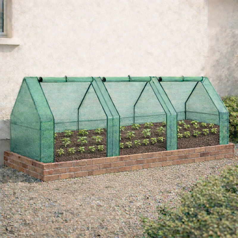 Outsunny sera gradina cu prelata, 270x90x90cm, verde