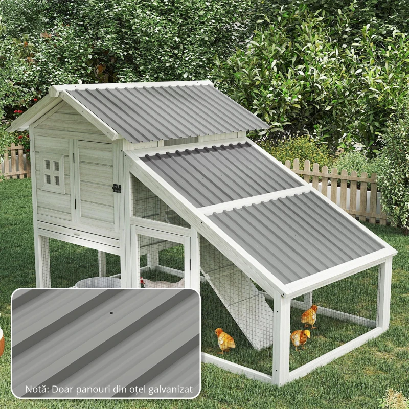 Outsunny Lot de 12 panouri din oțel galvanizat Rezistente la Intemperii, gri deschis, dim. unui panou 129L x 45l cm