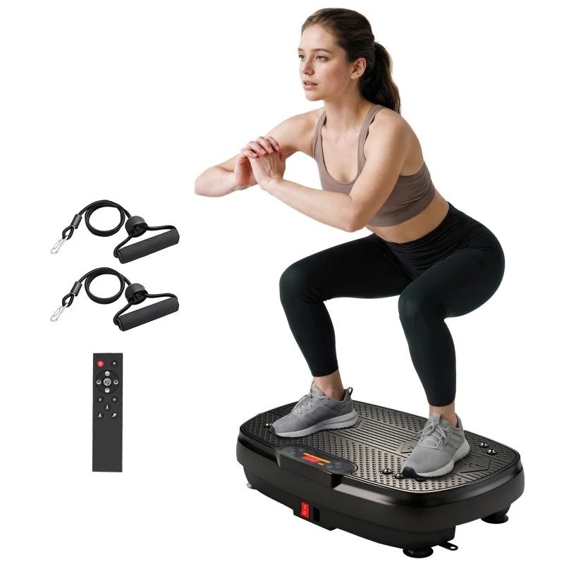 SPORTNOW Vibration Plate Exercise Machine with 120 Speed Levels, 5 Programs, Quiet Vibrating Plate with Resistance Bands