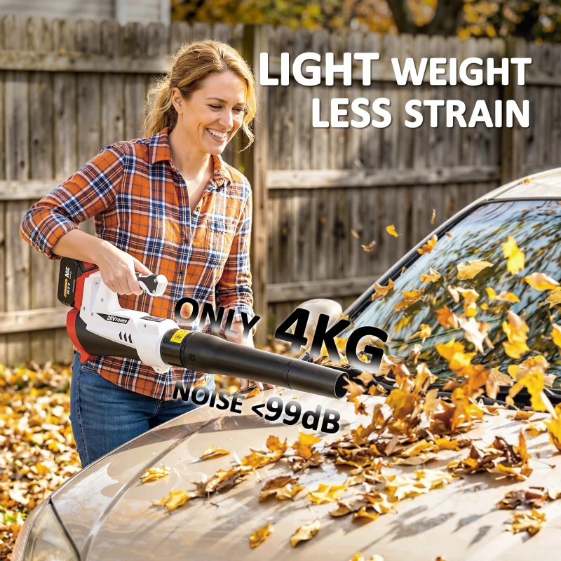 Outsunny Leaf Blower Cordless with 4000mAh Battery & Charger, 18V Lightweight Handheld Garden Blower with 6 Speed Levels