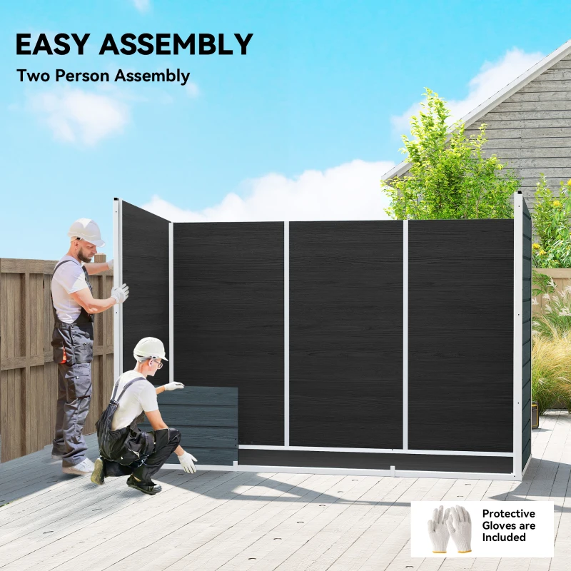 Outsunny Szopa Ogrodowa 3,2 m², Schowek z Płaskim Dachem, 303x123x197 cm z Oknem, Zamykana, Podwójne Drzwi, Wentylacja, Podłoga