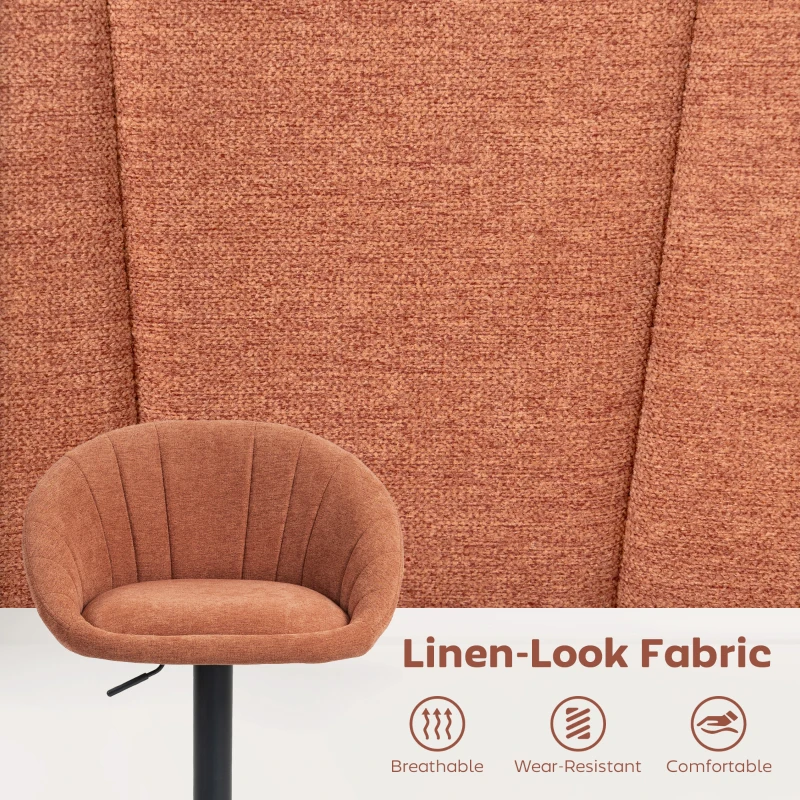 HOMCOM Set of Two Relaxed Tub Bar Stools - Orange