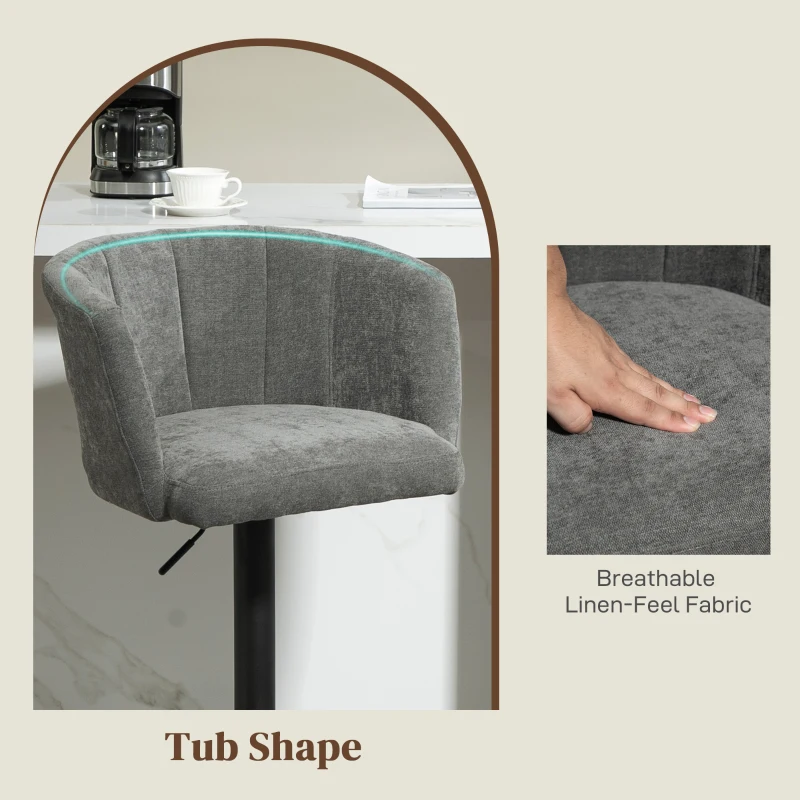 HOMCOM 2x Hoker barowy, obrotowy, z podnóżkiem, styl bistro