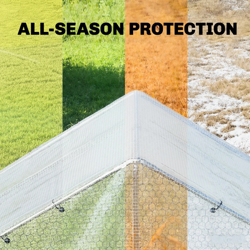 Outsunny Wodoodporna plandeka 4 x 6 m 140g/m² Wytrzymała UV-stabilna osłona ochronna z wzmocnionymi oczkami biała