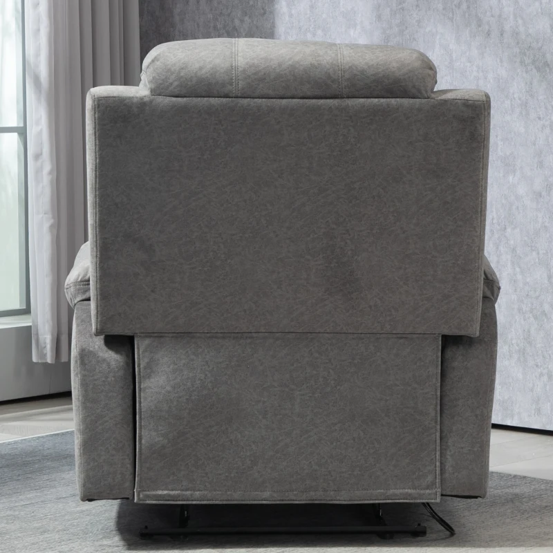 HOMCOM Microfibre Manual Reclining Armchair with 135° Recline Back and Footrest - Grey