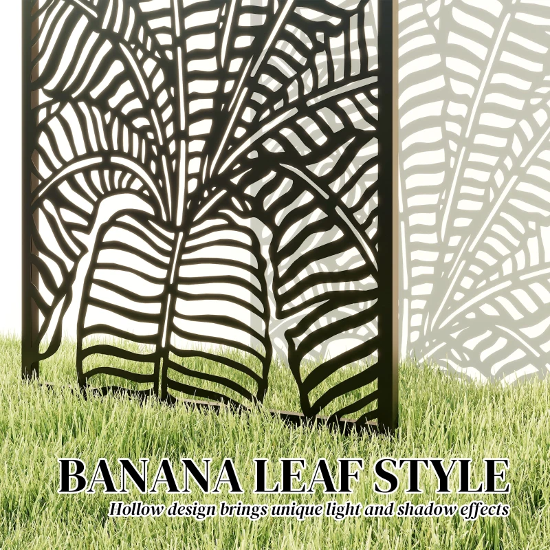 Outsunny Parawan 65 x 130 cm Wolnostojący Wiszący, Dekoracyjna Osłona z Metalu, Czarny