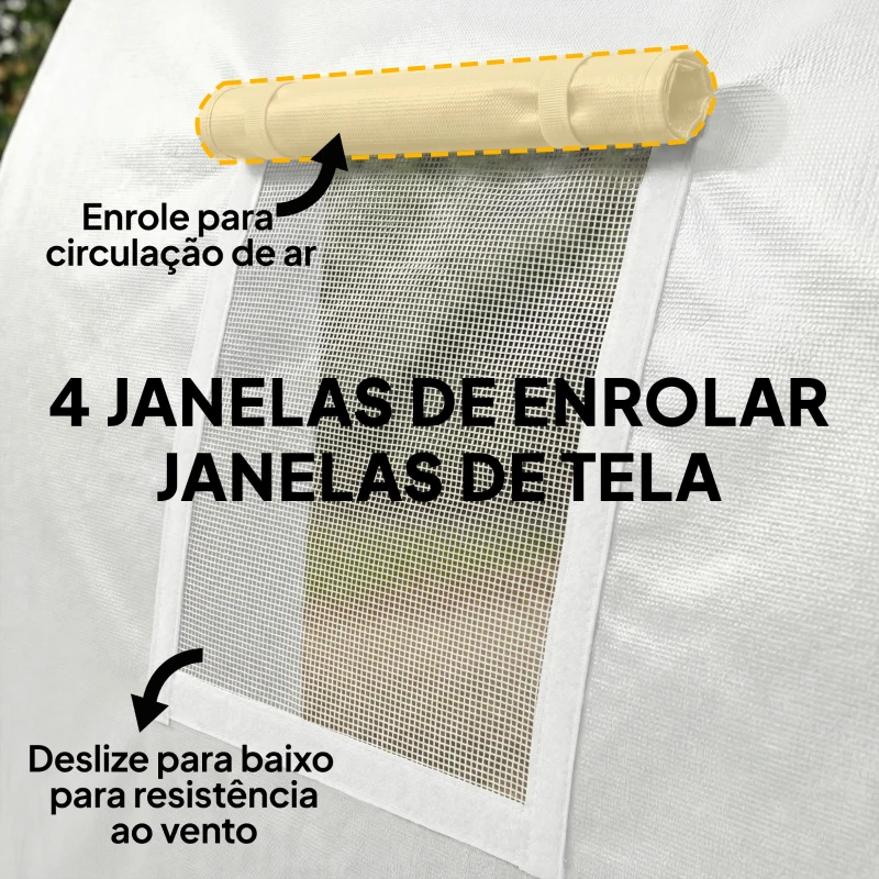 Outsunny Garagem Exterior 3x6 m Impermeável com Tecido PE Resistente e Estrutura de Metal Galvanizado UPF 30+ Branco