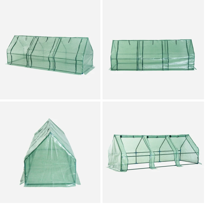 Outsunny sera gradina cu prelata, 270x90x90cm, verde