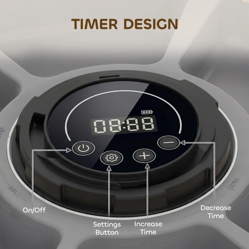 PawHut Voederautomaat, draadloze automatische voerbak met timer tot 6 maaltijden, LED-display, koelpack, grijs