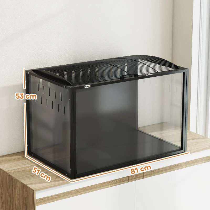 PawHut Hamster Cage Steel Chewproof with Openable Top, Deep Burrow for Dwarf Syrian Hamster, Gerbil, Rats, 81 x 51 x 53 cm