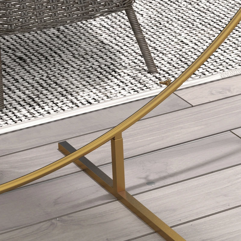 Outsunny Arco da Giardino in Acciaio, Archetto Nuziale Rotondo per Palloncini e Piante Rampicanti per Cerimonie, Compleanni ed Eventi, 222x60x224 cm, Oro