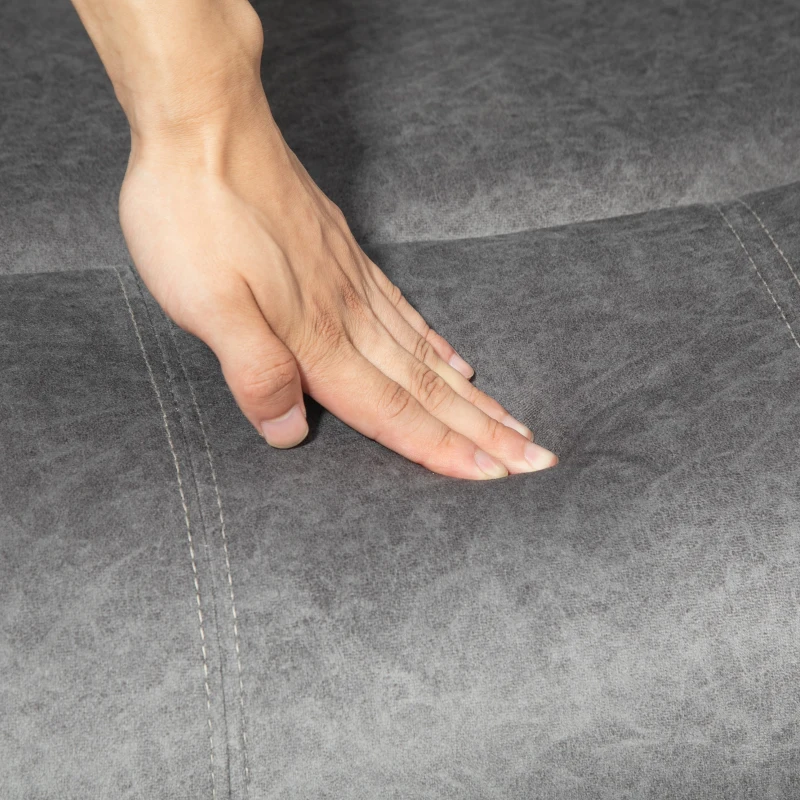 HOMCOM Microfibre Manual Reclining Armchair with 135° Recline Back and Footrest - Grey