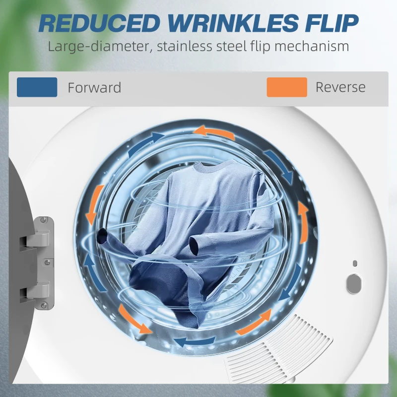 HOMCOM Wywiewowa suszarka do ubrań, 4 kg, wolnostojąca kompaktowa z bębnem ze stali nierdzewnej 800W, Biała