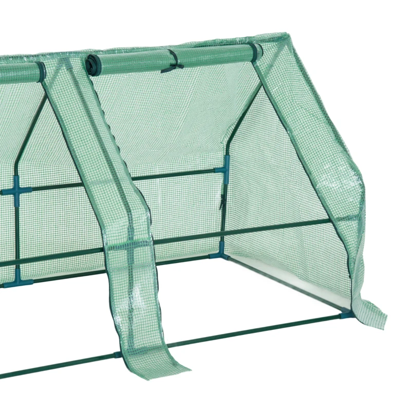 Outsunny sera gradina cu prelata, 270x90x90cm, verde