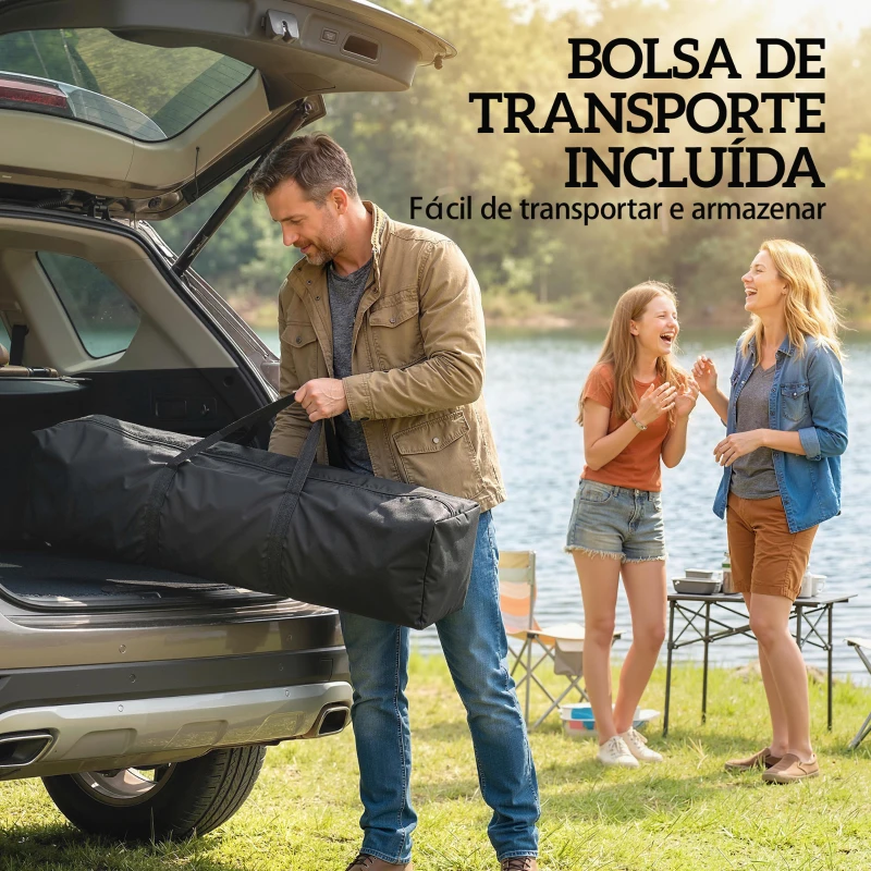 Outsunny Tenda Dobrável 4x4 m Pop-up com Telhado Duplo, 4 Laterais em Rede, Altura Regulável, Bolsa de Transporte, UPF30+, Caqui