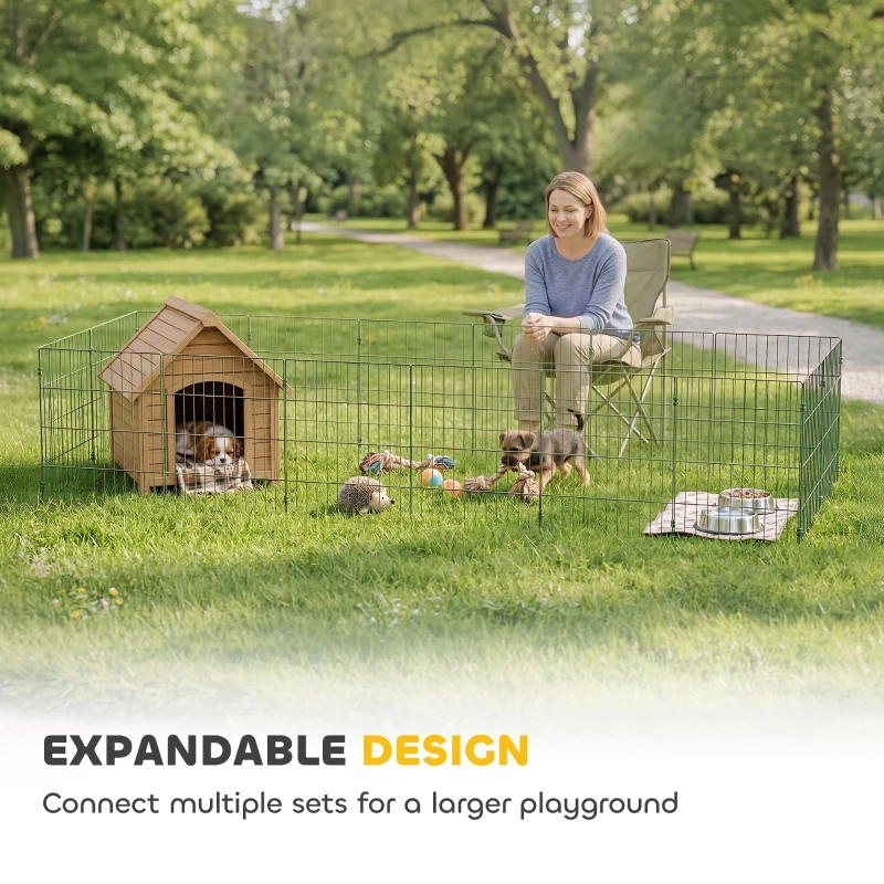 PawHut 8 Panel Pet Playpen for Small Dogs Indoor Outdoor 60 cm Height