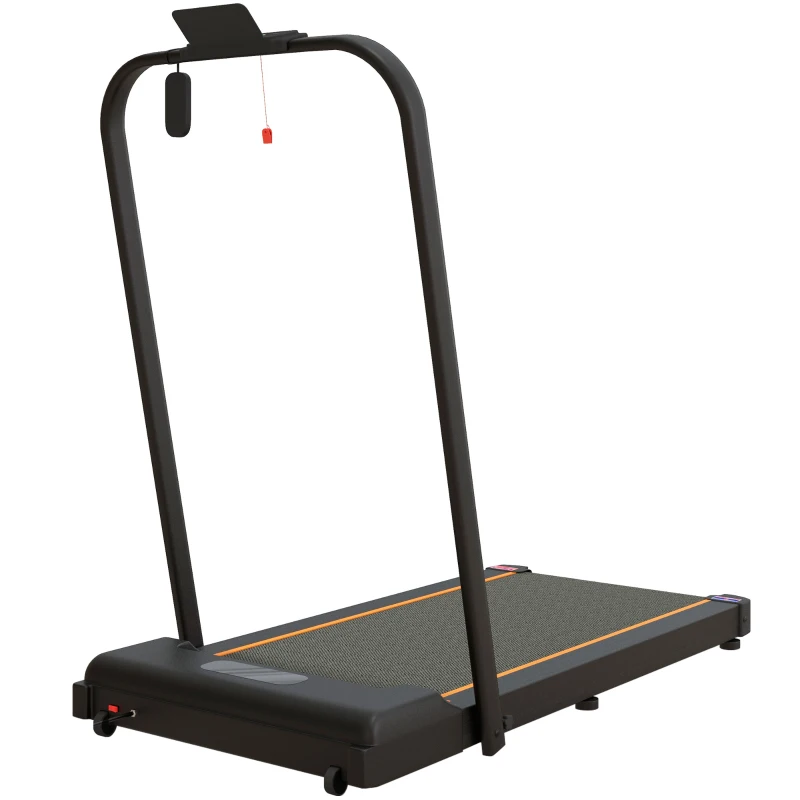 SPORTNOW Tapis de marche électrique pliable vitesse jusqu'à 6 km/h puissance 2,5 CV écran LED télécommande acier noir