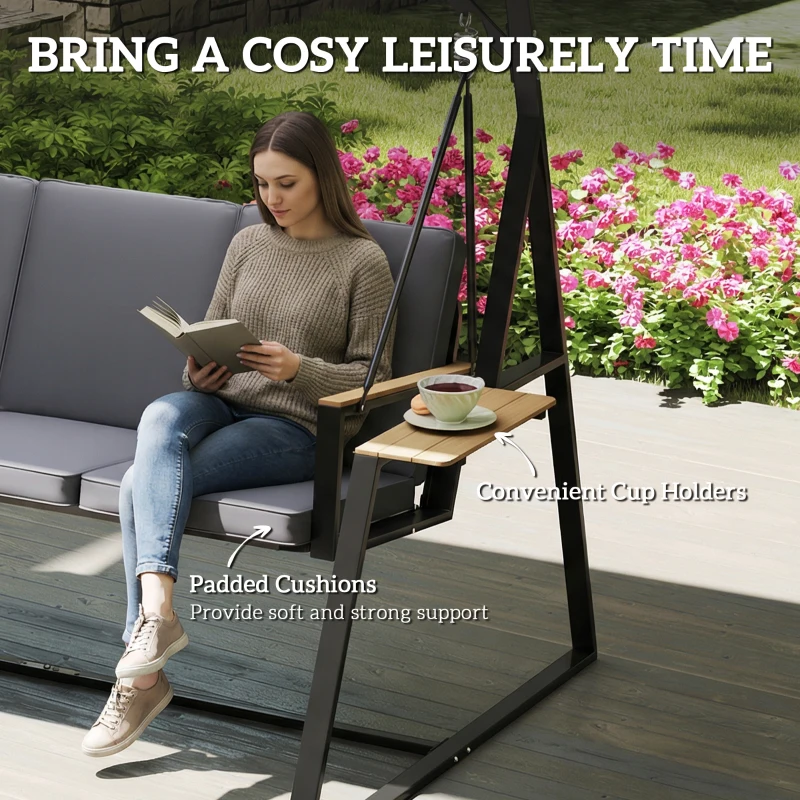 Outsunny gartenschaukel schaukelbank terrassenschaukel