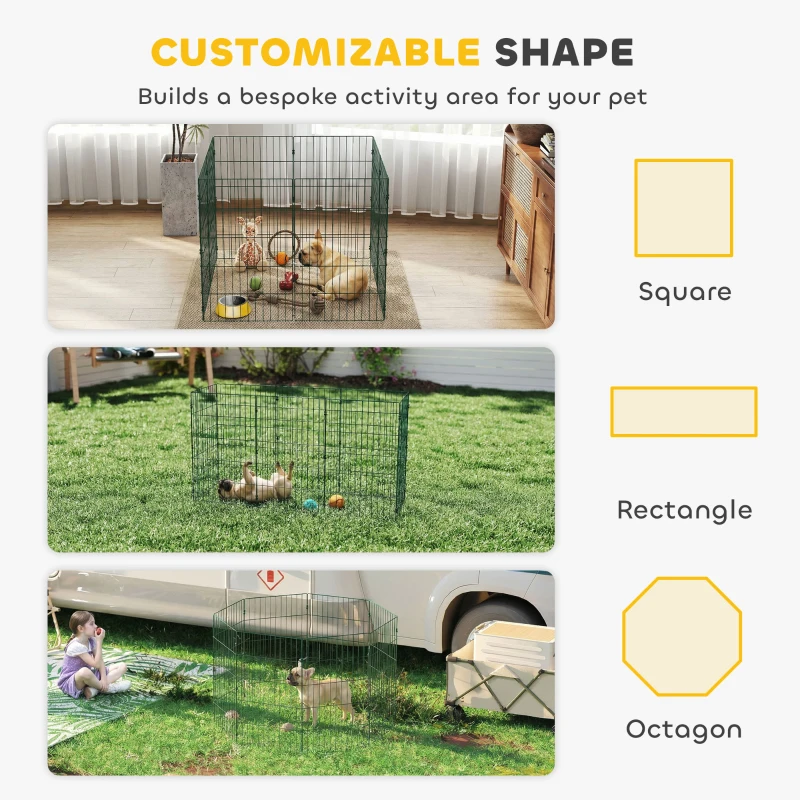 PawHut 8 Panel Pet Playpen for Medium Dogs Indoor Outdoor 80 cm Height