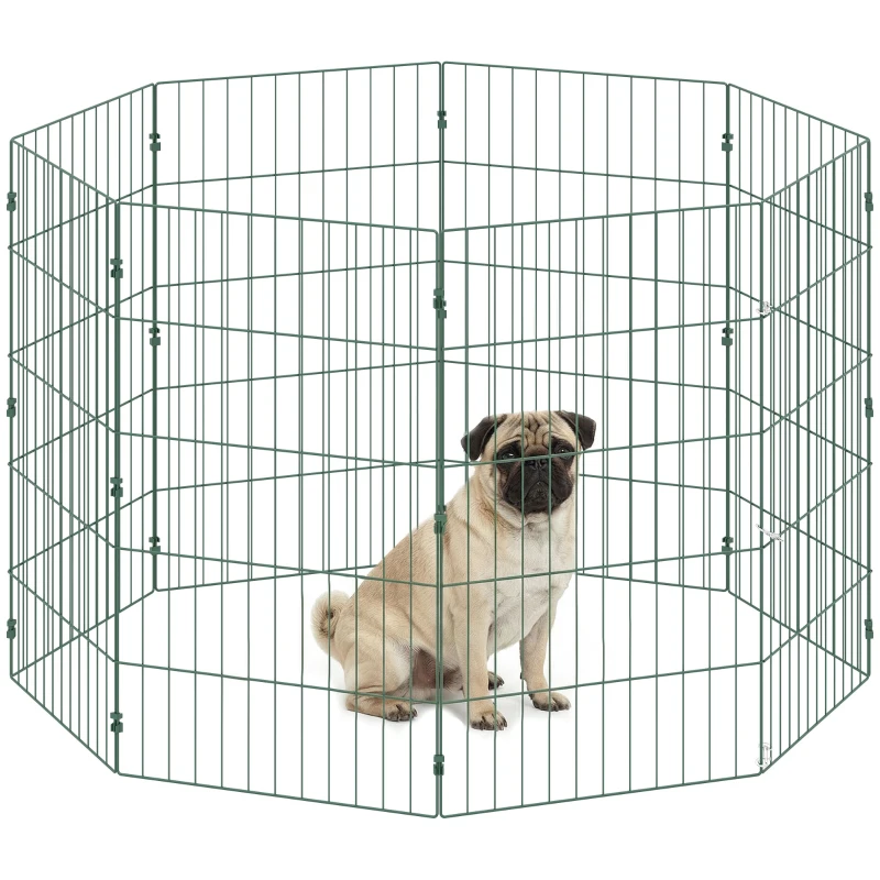 PawHut 8 Panel Pet Playpen for Medium Dogs Indoor Outdoor 80 cm Height
