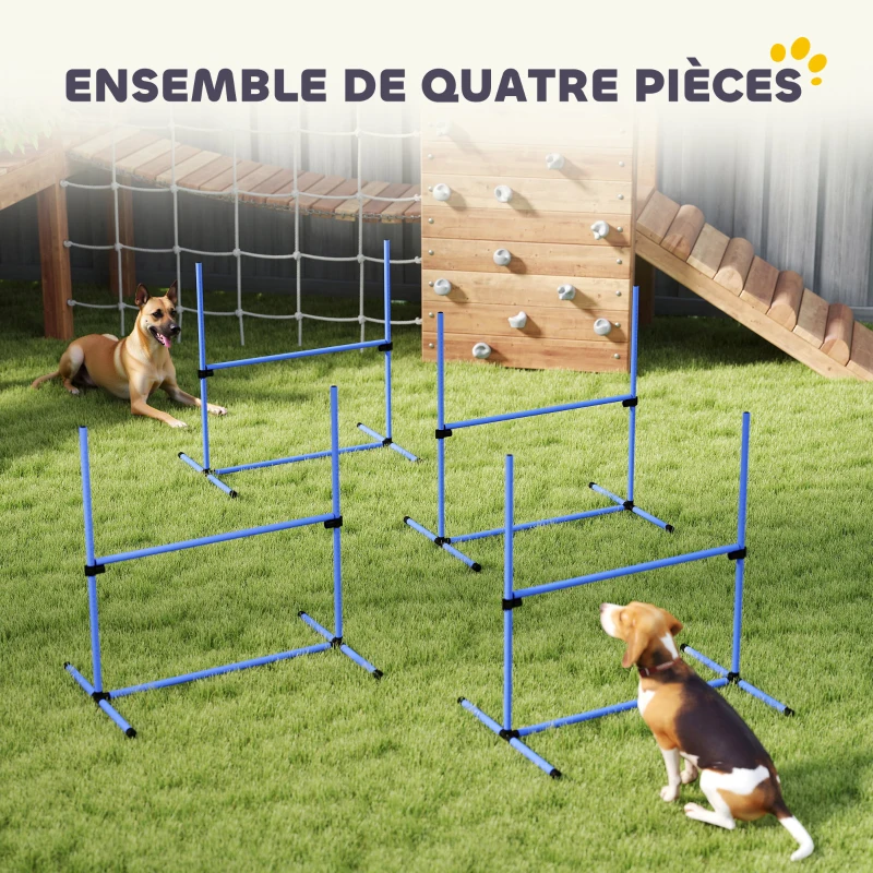 PawHut Agility sport pour chiens set de 4 obstacles professionnels avec système de maintien au sol sac transport fourni
