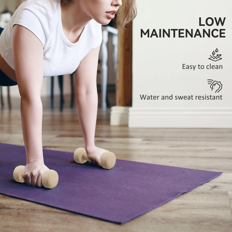 HOMCOM Zestaw hantli 4 pary 0,5kg-10kg z walizką, hantle żeliwne, hantle hexagonalne