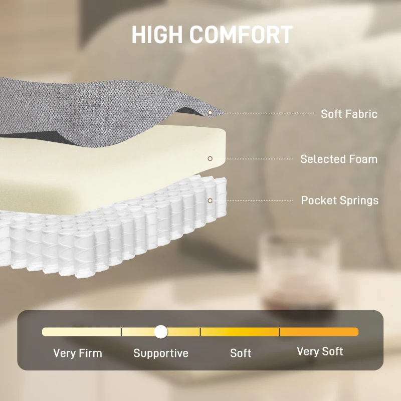 HOMCOM Accent Chair, Chenille Upholstered Swivel Armchair with Lumbar Pillow, High Back, Deep Seat and Metal Legs, Light Grey