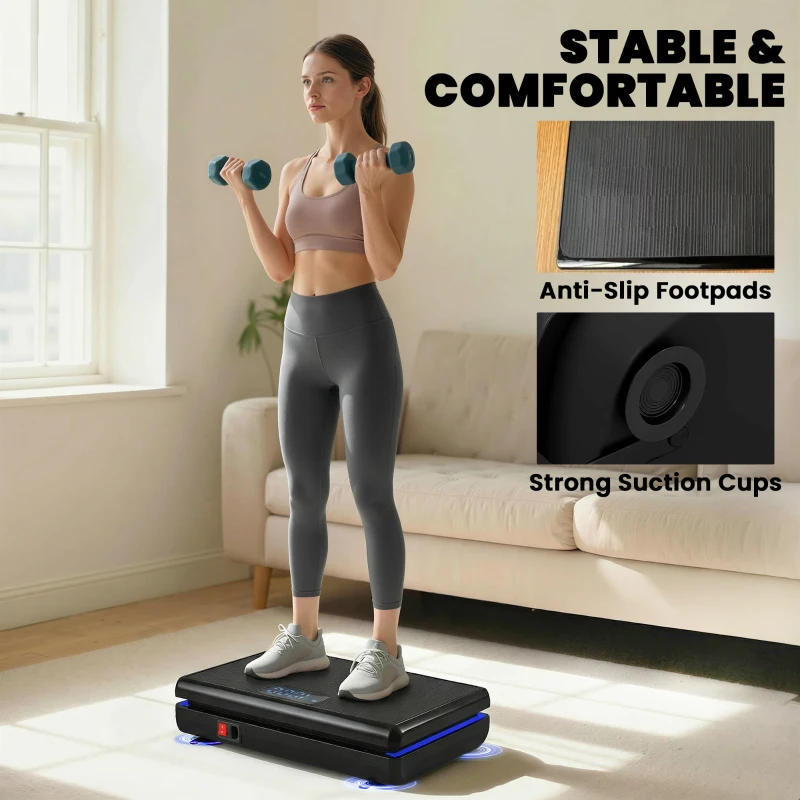 SPORTNOW Vibration Plate Exercise Machine with 120 Speed Levels, 5 Programs, Quiet Vibrating Plate with Resistance Bands