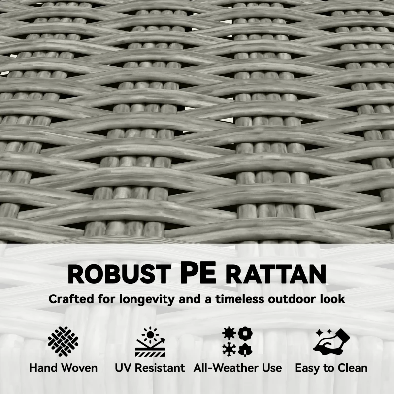 Outsunny Krzesła Ogrodowe 2 Sztuki FSC Składane z Oddychającym Siedziskiem Wygodna Wysokość z Litego Drewna i Polirattanu